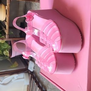 Sugar Thrillz Platform Jelly Sandals Pink Size 6